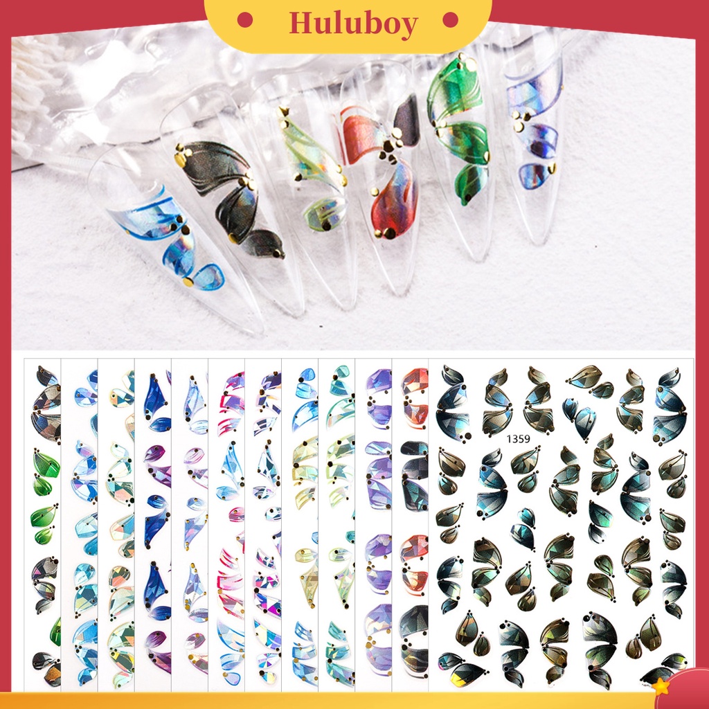 Huluboy Huluboy♡ Stiker Nail Art Desain Ballet Streamers Tanpa Lem Untuk Wanita