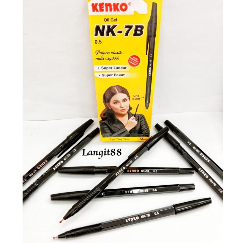 

Pulpen Kenko Oil Gel NK-7B 0.5mm - Hitam / 1 Lusin