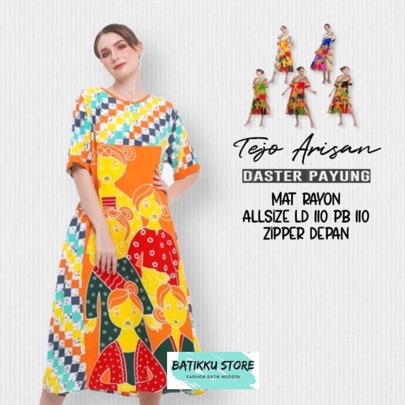 Daster Rumahan Kekinian Rayon Bu Tejo Series • TEJO ARISAN DASTER PAYUNG