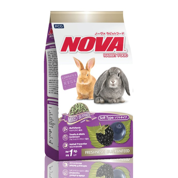 Terlaris Nova Mixed Berries Rabbit Food 1kg Makanan Kelinci