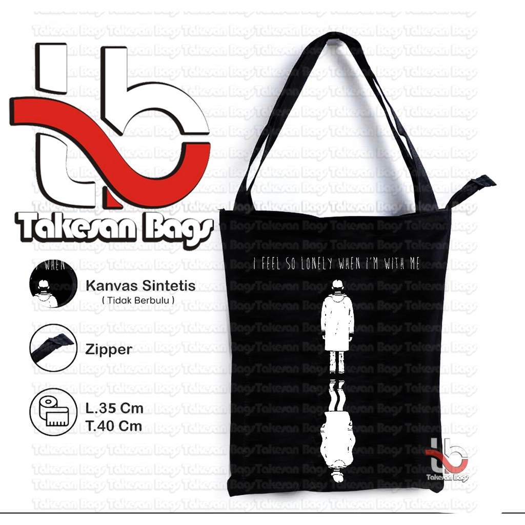 Takesanbags Bandung - Tas Tote Bag Wanita Penutup Resleting Ukuran 39X33 Motif K-Pop