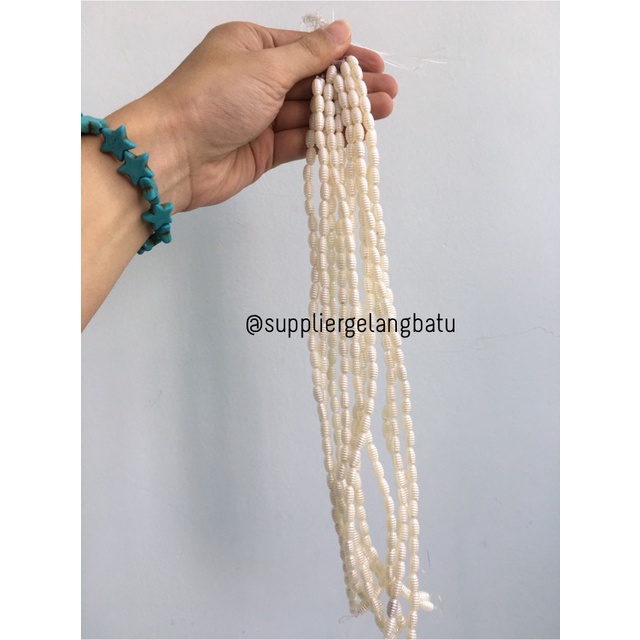 Mutiara Sintetis OVAL KEPOMPONG WHITE PEARL TULANG manik aksesoris