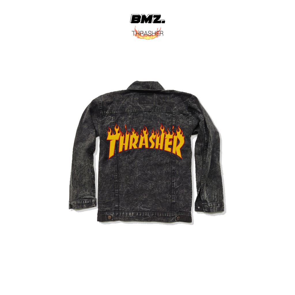 Jaket Lukis Denim Thrasher - Bamrunoz
