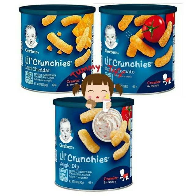 Cia_BabyShop GERBER LIL CRUNCHIES CHEDDAR 42gr / Gerber Lil'crunchies / Gerber lilcrunchies / Gerber