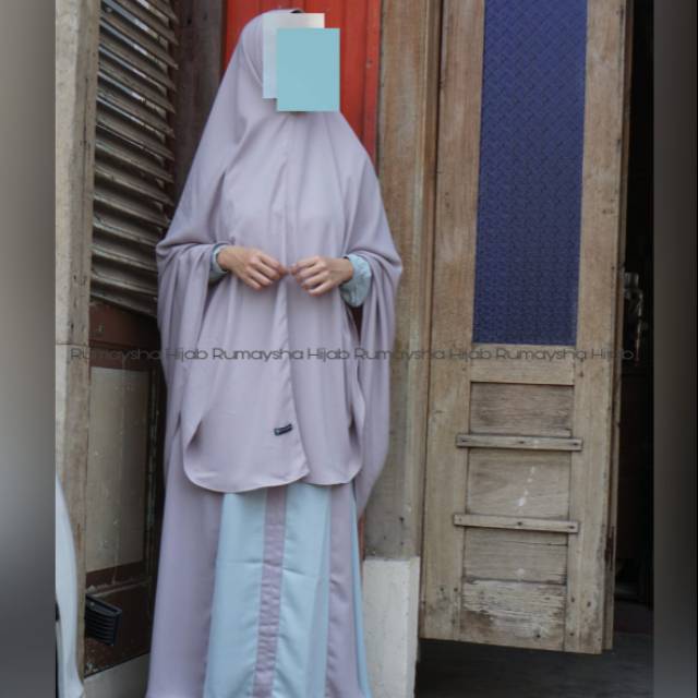 [XL] Setelan Gamis Rumaysha Milea Abu Biru