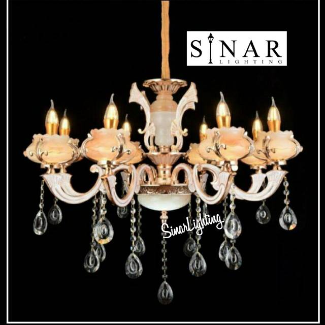 Lampu hias gantung chandelier kristal klasik 8812/8