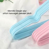 [10 PCS] Gantungan Baju/Hanger Kawat Lapis Plastik Anti Karat Ekonomis