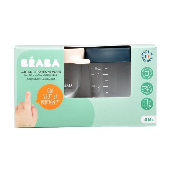 Beaba Set of 2 Glass Containers 150ml and 250ml