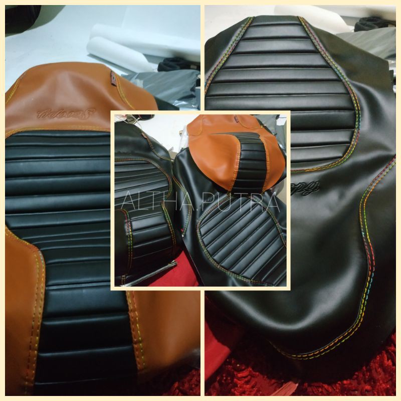 Kulit Jok Custom Honda Scoopy Fino Genio Model Caferacer / Cafebiker