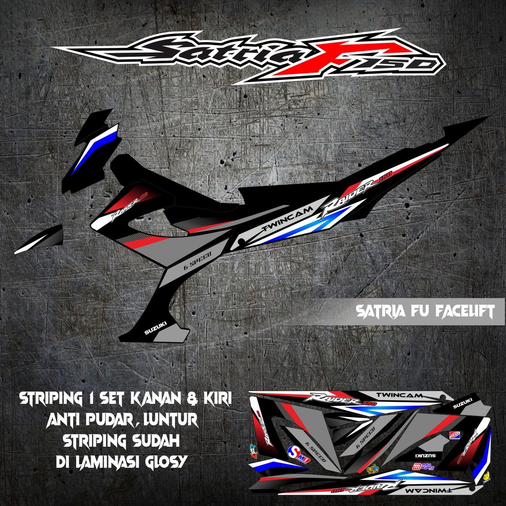 STRIPING STICKER MOTOR SUZUKI SATRIA FU FACELIFT THAILAND