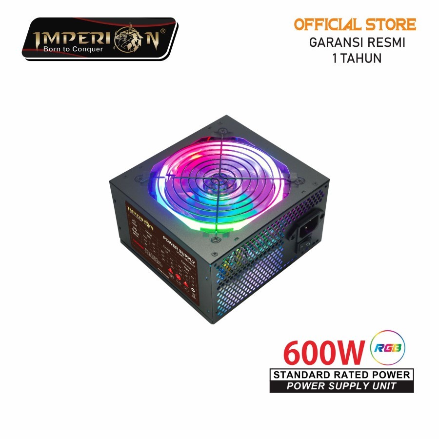 Power Supply / PSU Imperion P600 600W LED VGA 8 Pin RGB