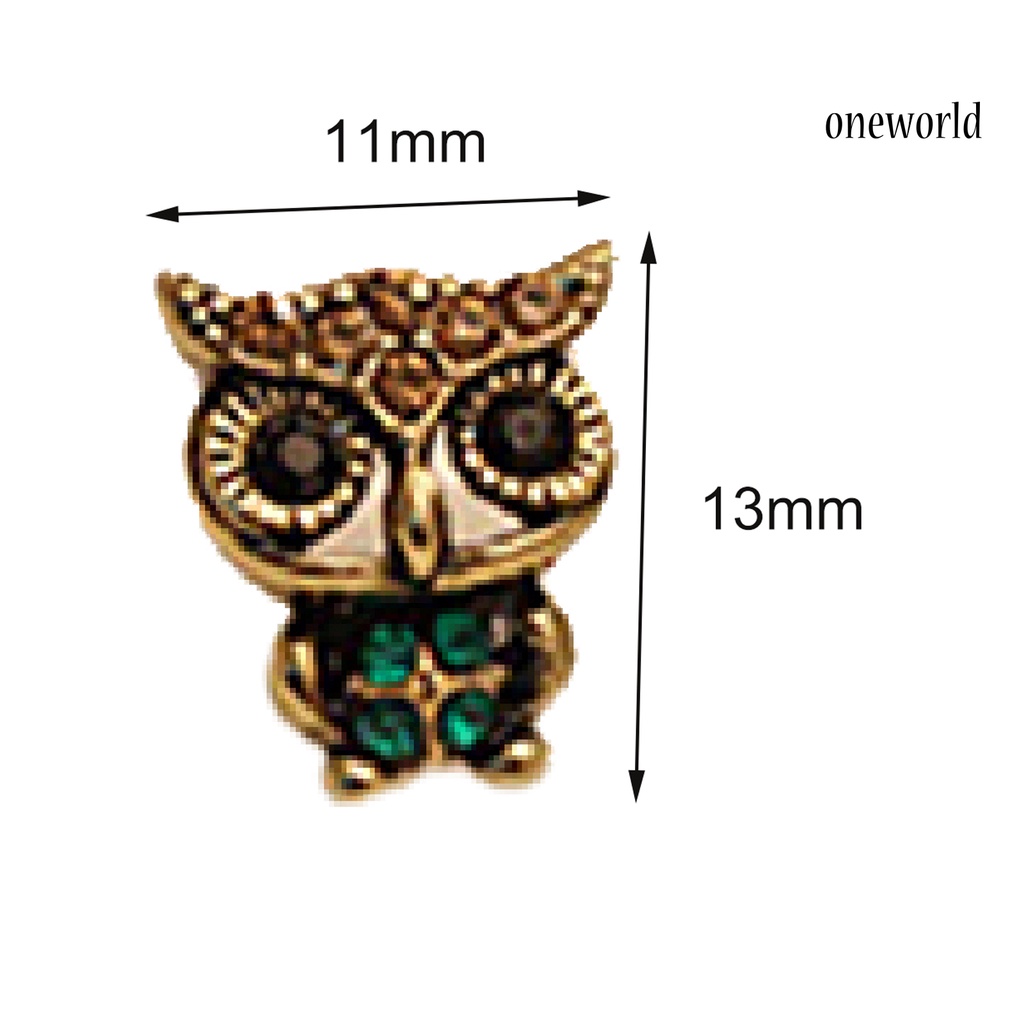 OW@ 1 Pair Stud Earrings Vintage Cute Alloy Women Animal Bird Owl Stud Earrings for  Daily Life