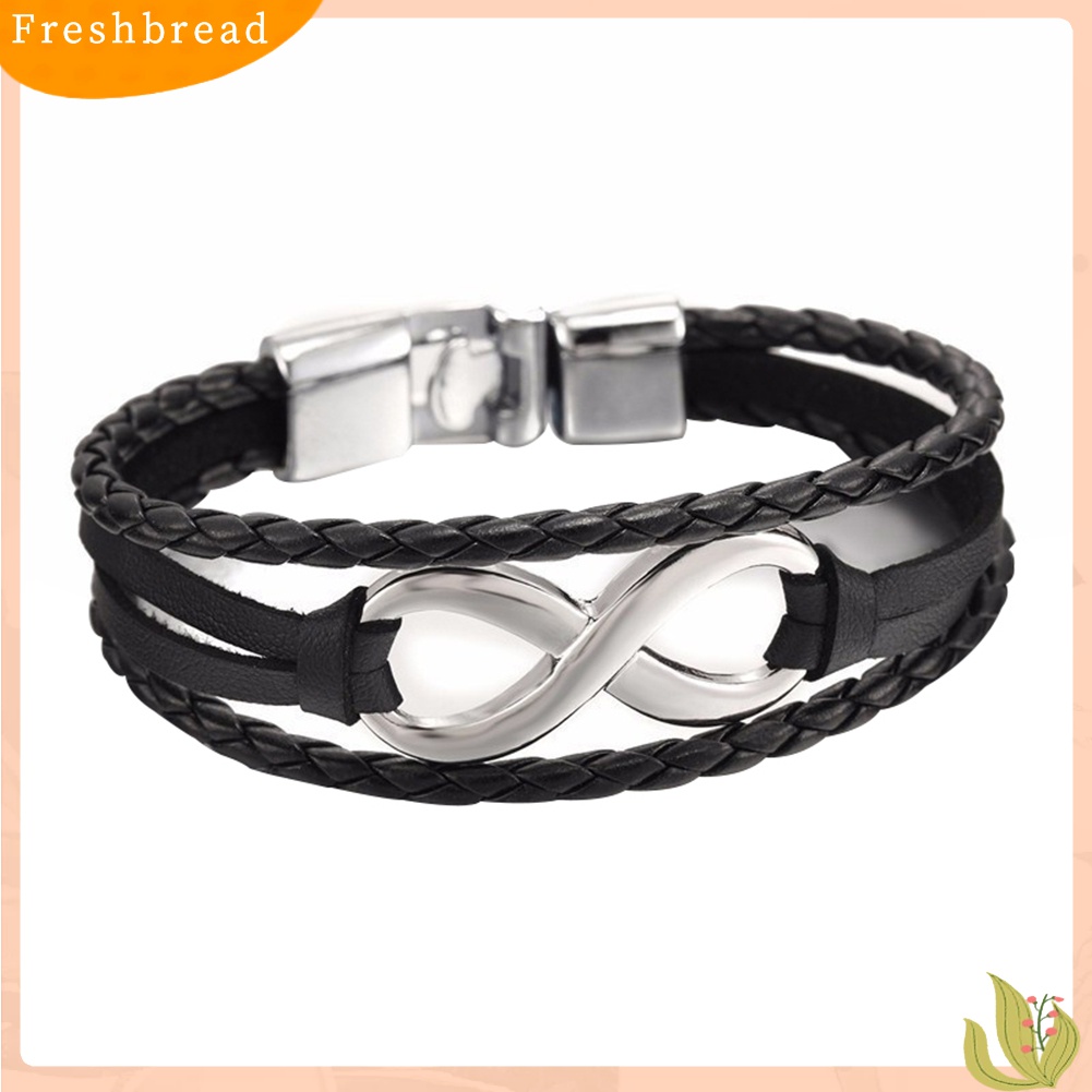 [TERLARIS]Infinity Charm Bracelet Bangle Braided Faux Leather Rope Friendship Gift Jewelry