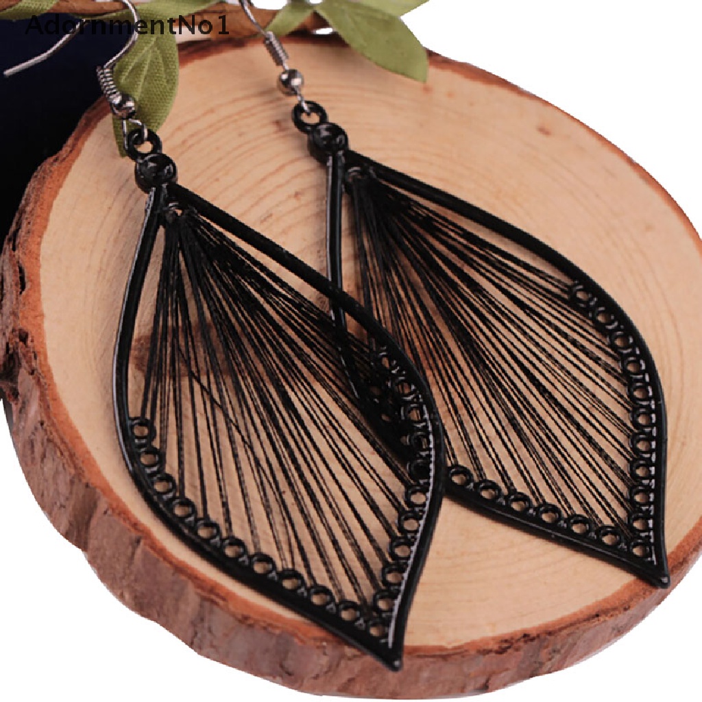 (AdornmentNo1) Anting Tusuk Gantung Desain Daun Gaya Boho Untuk Wanita