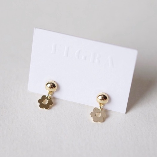 VINA - 18k Gold Plated Stud Flower Earring