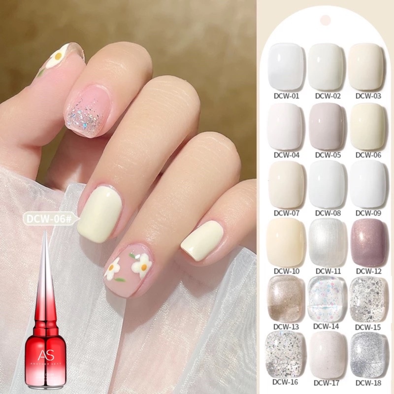 [FLASHES] AS DCW Sweet Cream White Series NAILS POLISH GEL KUTEK GEL 15ml Soak Off UV Gel