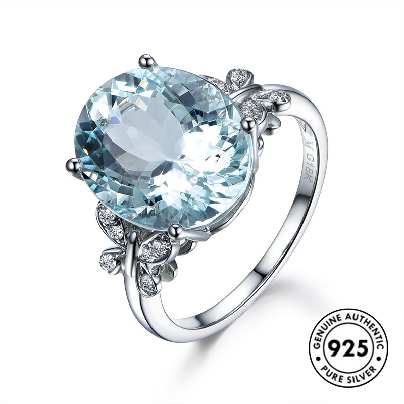 Cincin Desain Kupu-Kupu Sapphire Bahan S925 Silver Untuk Wanita Butterfly