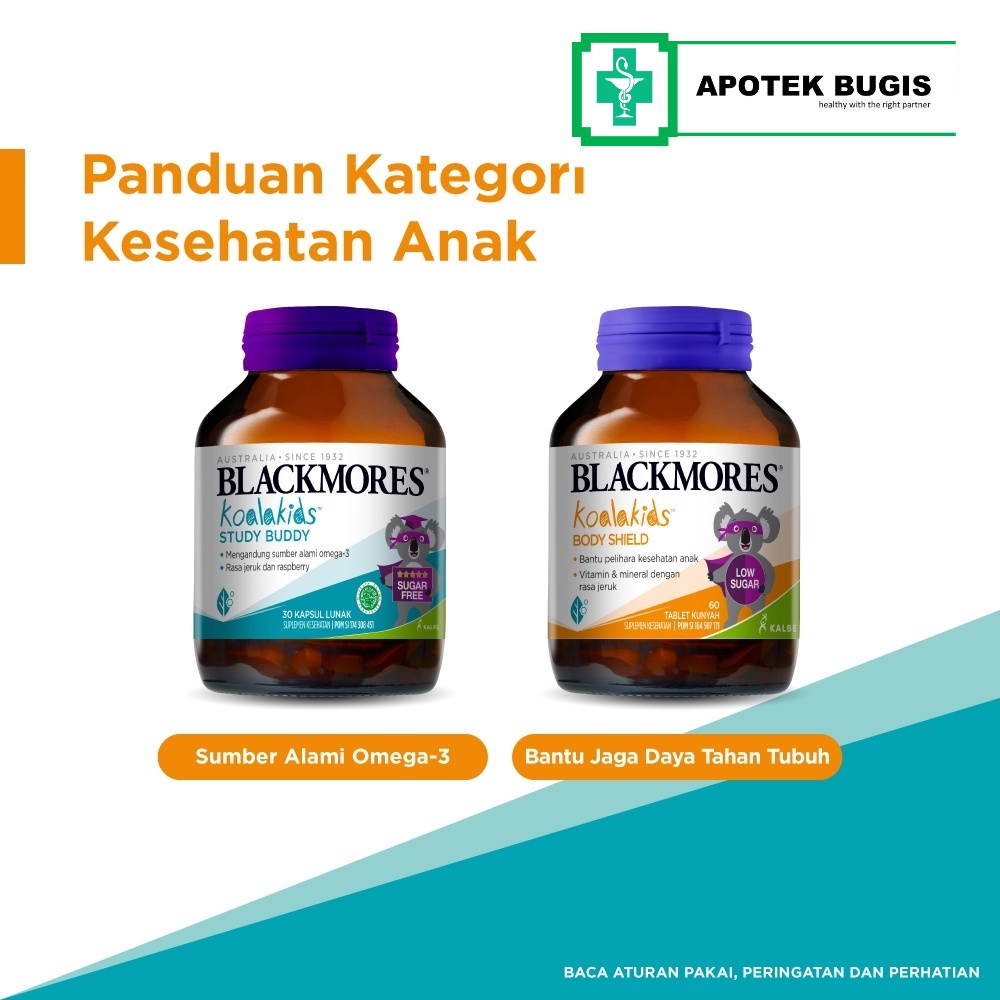 BLACKMORES Koalakids Body Shield 60 kapsul Mengandung Vit A, C, D3, E &amp; Zinc (Suplemen Daya Tahan Tubuh Anak)