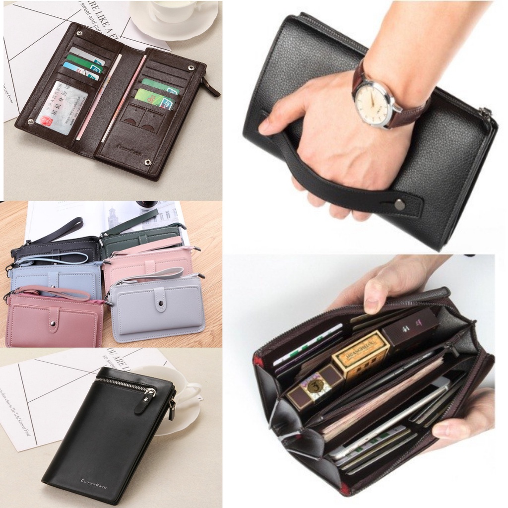 Trend-Dompet Panjang Unisex Dompet Pria Wanita Dompet Kulit