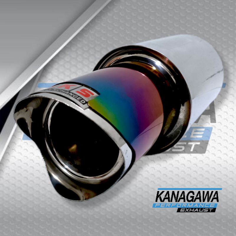 Knalpot Mobil HKS Racing Muffler Gronel Shark Rainbow Bass Bulat Full Stainless - Exhaust tip / Ujun