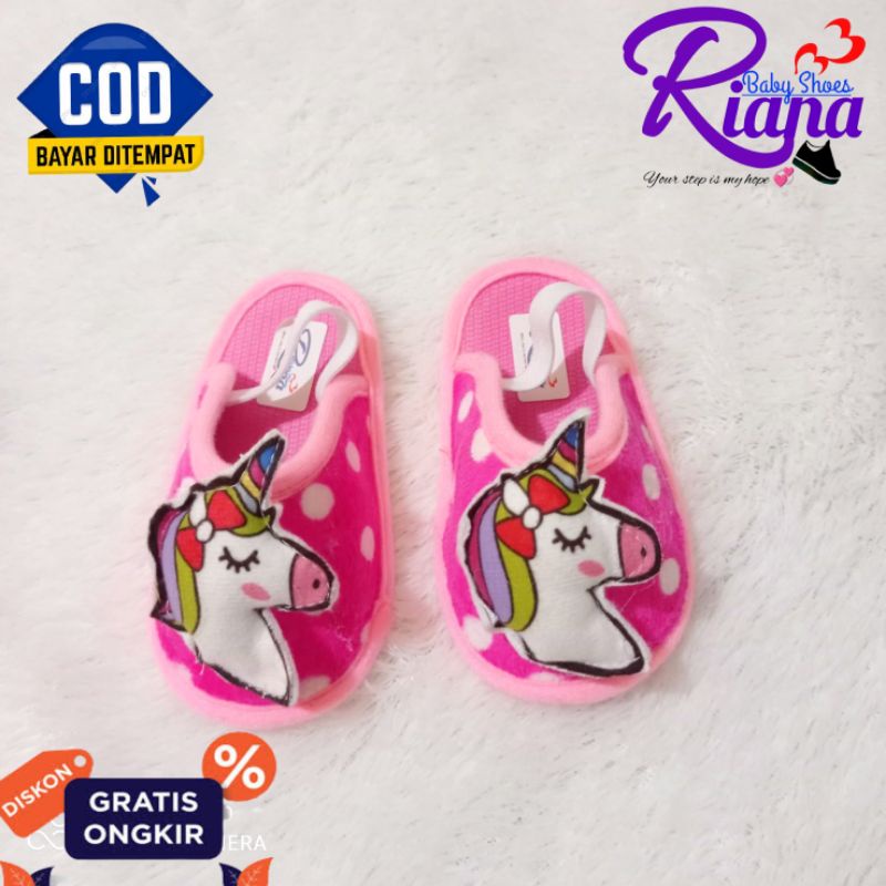 Sandal bayi Bapau sandal boneka kuda pony usia 6-18 Bulan