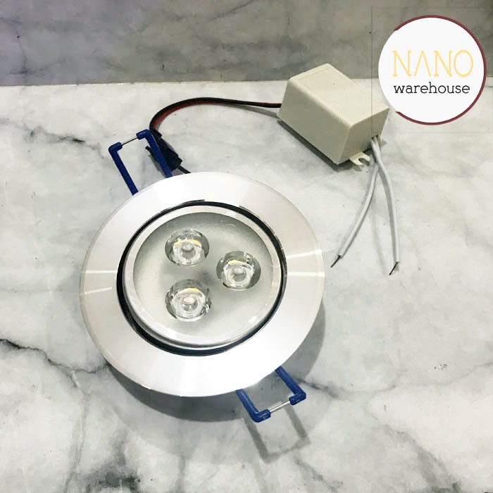 Lampu Downlight Led Panel 3 Watt 3 mata Plafon (3x1 watt)