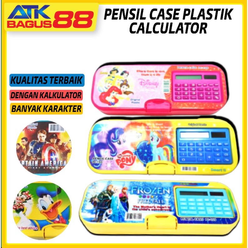 PENSIL CASE - harga /1pcs KOTAK PENSIL CASE PLASTIK CALCULATOR