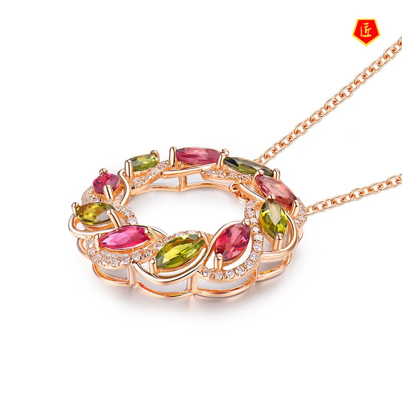 [Ready Stock]Silver Necklace Colorful Graptopetalum Paraguayense Pendant Female 18K Rose Gold