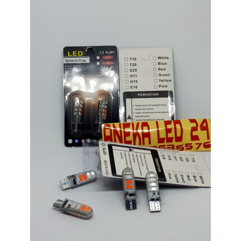 Lampu kota Led t10/lampu senja  12 dan 24 volt dua warna ( MIKA )