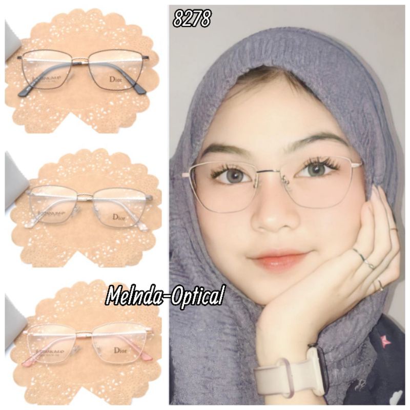 GROSIR TERMURAH KACAMATA WANITA MINUS ANTIRADIASI KACAMATA 8278 BESI KACAMATA LENSA PHOTOCROMIC KACA
