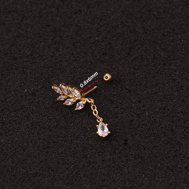 1Pc Newest Tree Star Zircon Pendant CZ Dangle Ear Piercing Jewelry Steel Barbell Daith Earrings Helix Cartilage Studs