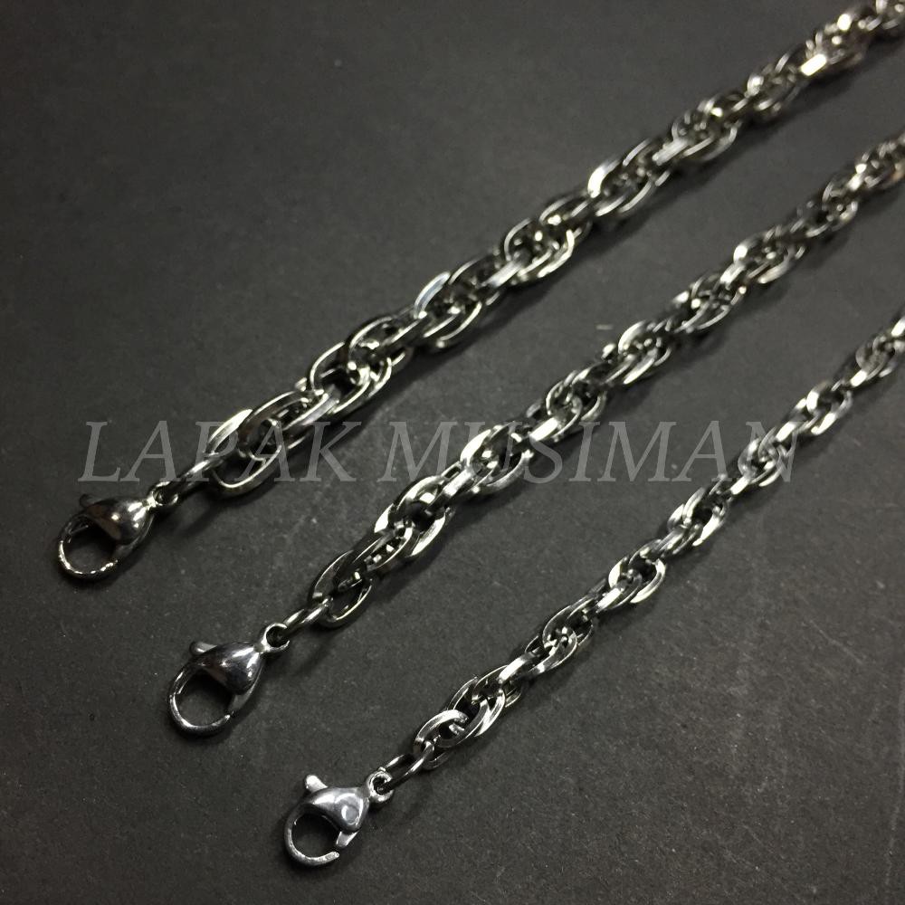 [Bayar di Tempat] KALUNG TITANIUM PRIA MODEL RANTAI