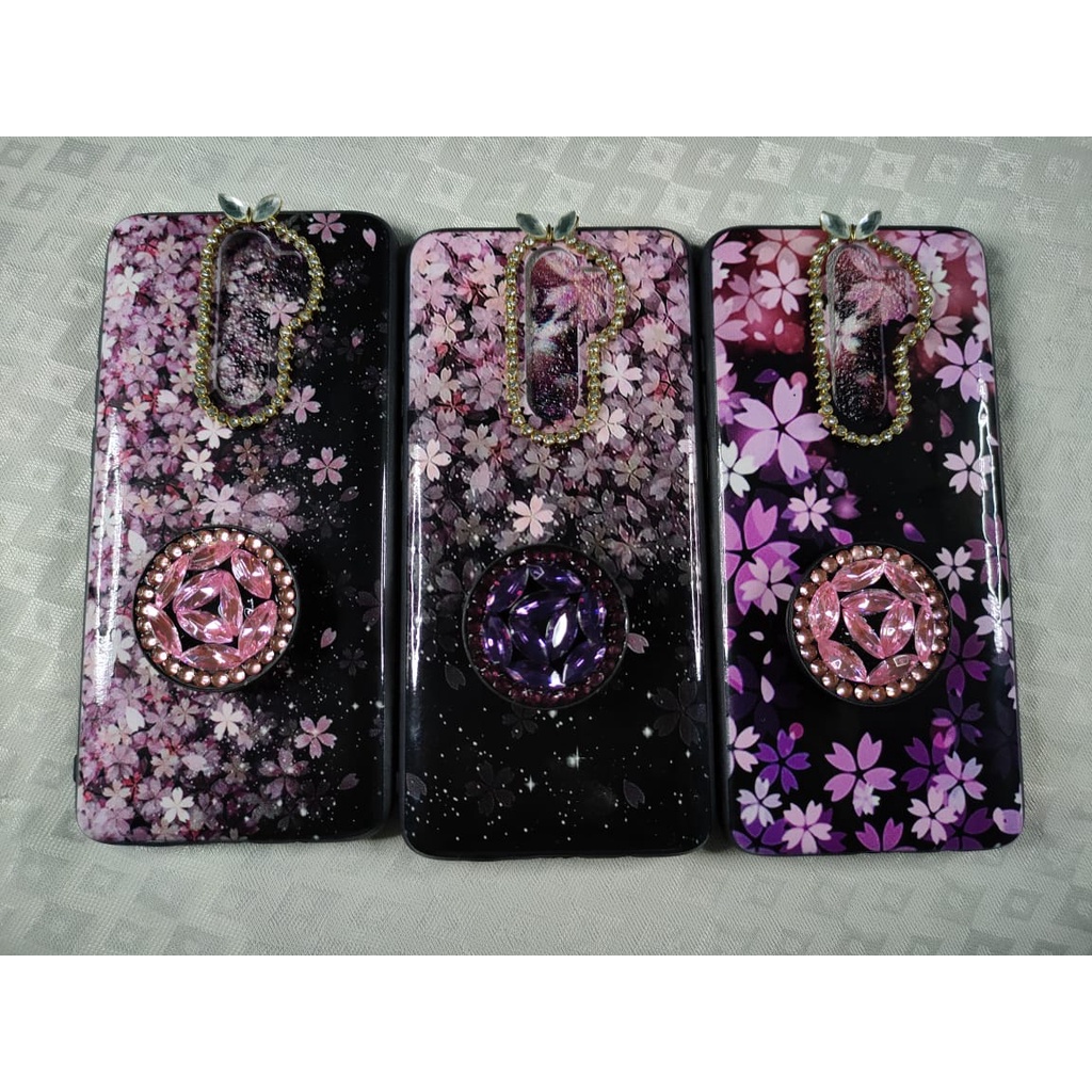 CASE KOREAN SWAROVSKY + POP SOCKET VIVO Y53 Y19