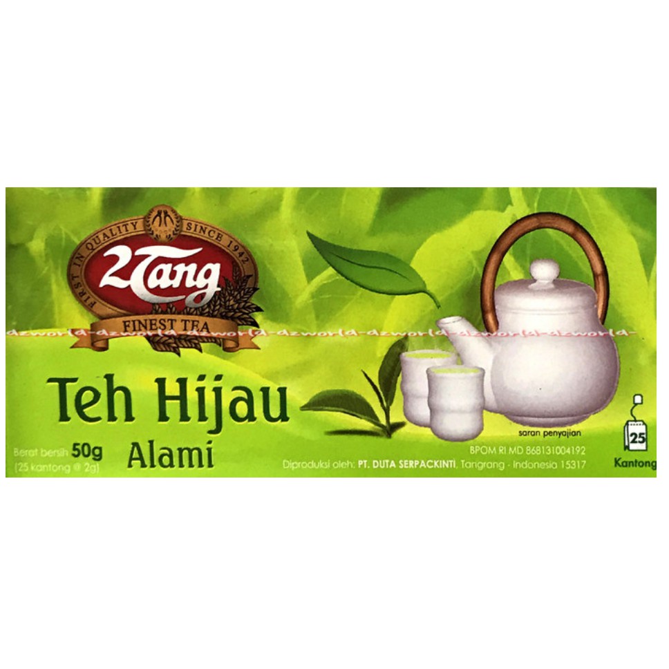 Teh 2Tang Green Tea Natural 25bag 2 Tang Teh Celup Dua Tang Teh Hijau Greentea