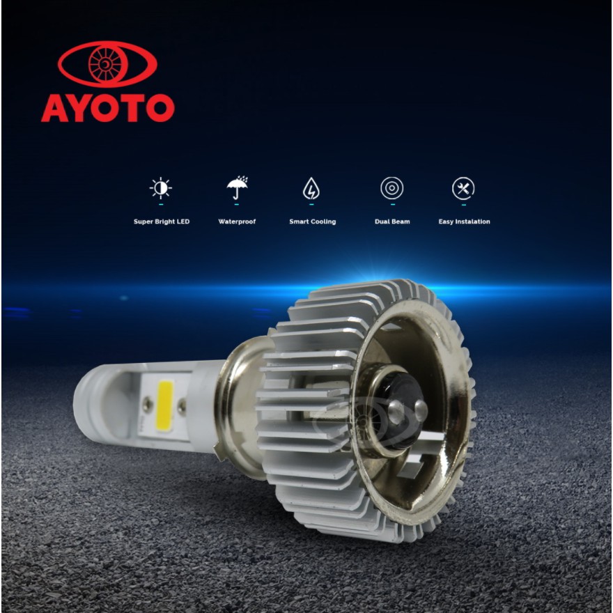 Lampu Motor LED AYOTO M1A Original H6 T19 HI LOW AC DC