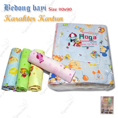 Bedong bayi Karakter Kartun Beodong Bayi-Baby Star &amp; HUGO Ber SNI 110x90cm-Vegasus Store(COD)