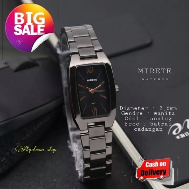 Jam Tangan Import Wanita Strap rantai Analog Quart Tahan Air | Jam Tangan Cewek Water Resistant Mewah Elegan | Jam Tangan Wanita MIRETE Original Free Batrai Cadangan Jam Tangan Kasual Olahraga Wanita Fashion Cewek_ Jam Tangan Wanita Analog