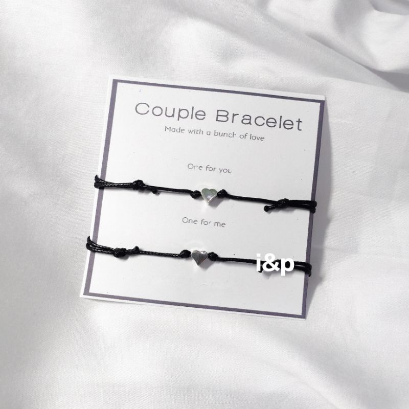 Mine&yours / Couple Bracelet Love Simple / Gelang Couple Pasangan Anti Air Tali tipis manik couple k