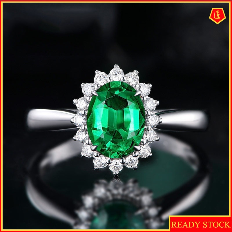 [Ready Stock]Classic Full Diamond Color Gemstone Sapphire Ring