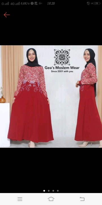 Gamis Polos Wolfis Kombinasi Batik Full Payet Premium Dress Muslimah