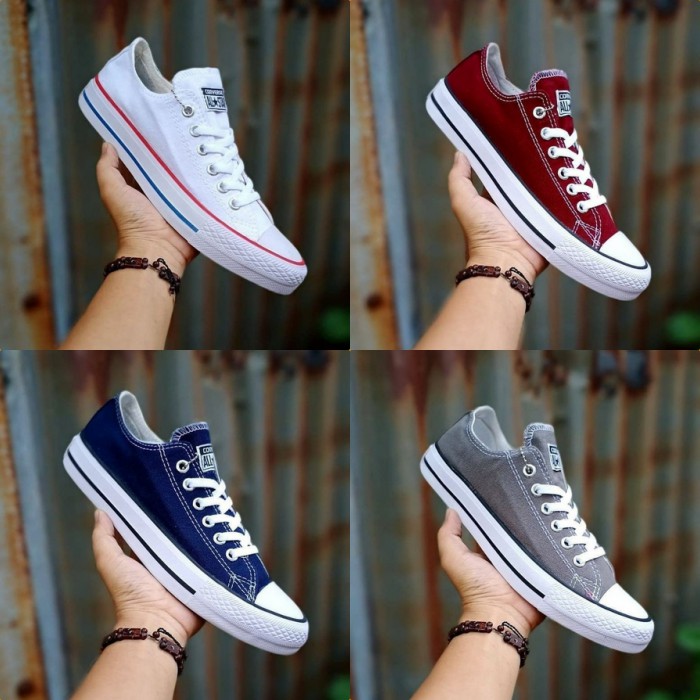 Jual (BONUS TAS CONVERSE) SEPATU CONVERSE ALL STAR LOW BLACK WHITE