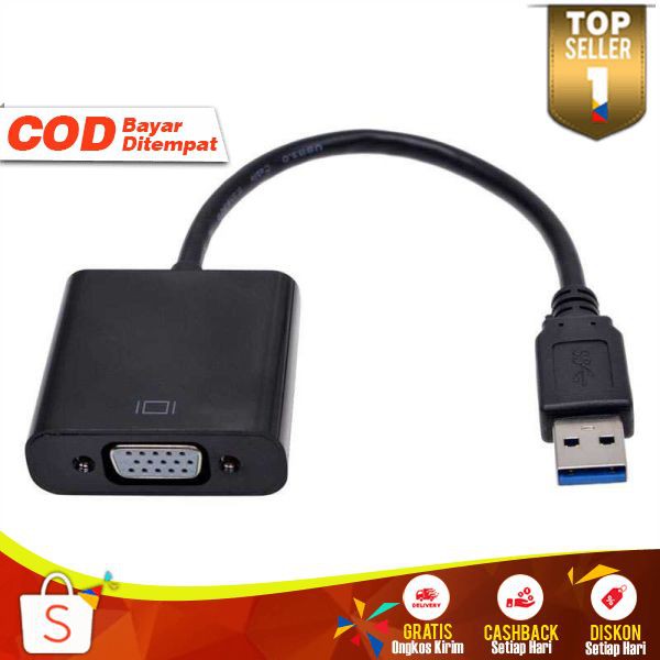 Adapter Display USB 3.0 ke VGA MD 13 Kabel Converter Displayport VGA Konverter Video