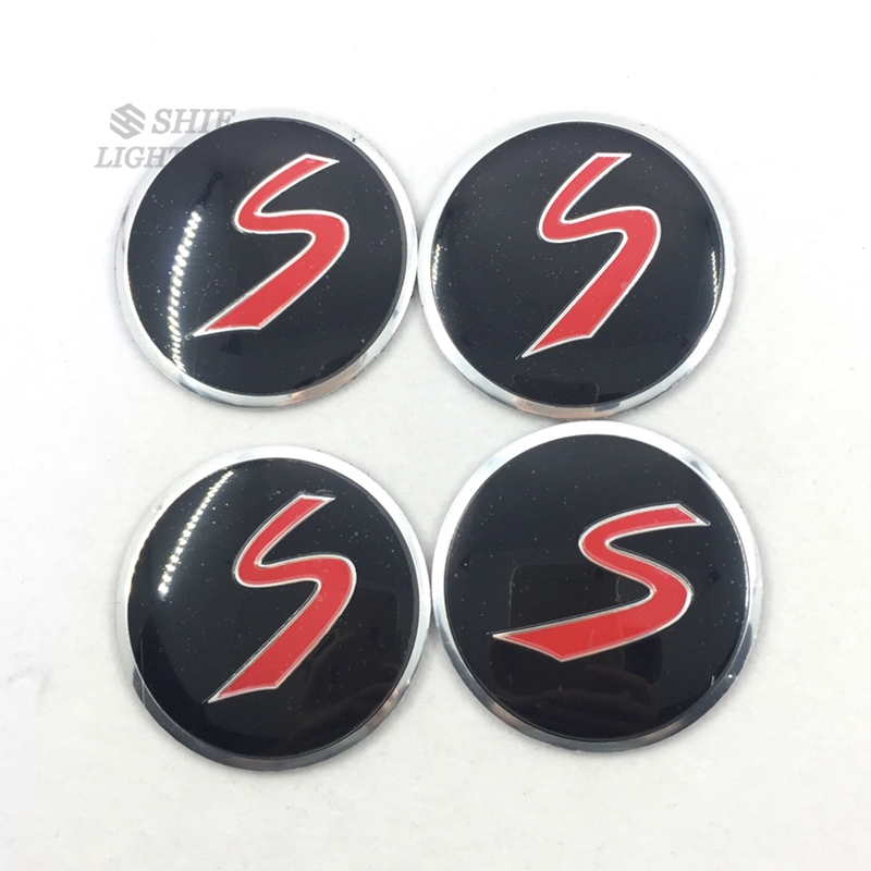 4 x 56mm MINI COOPER Logo Wheel Hub Center Caps Cover Emblem Badge Sticker Decal S Logo