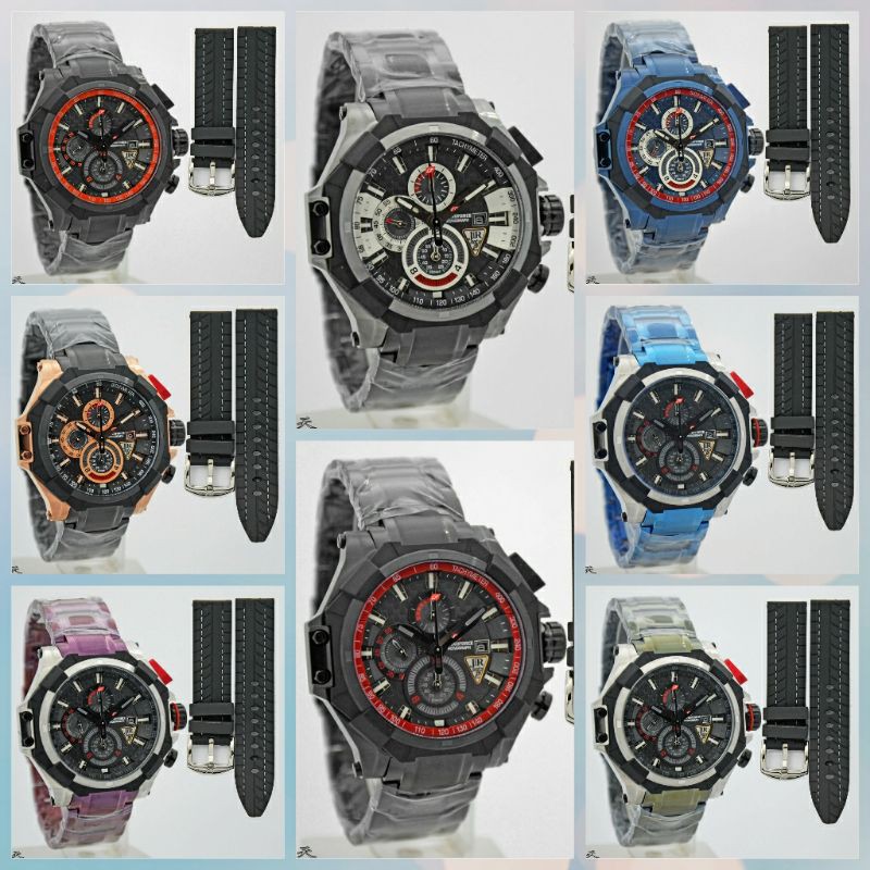 Jam Tangan Pria Chronoforce 5209 Original Chronograph Anti Air Stainless Steel For Bikers