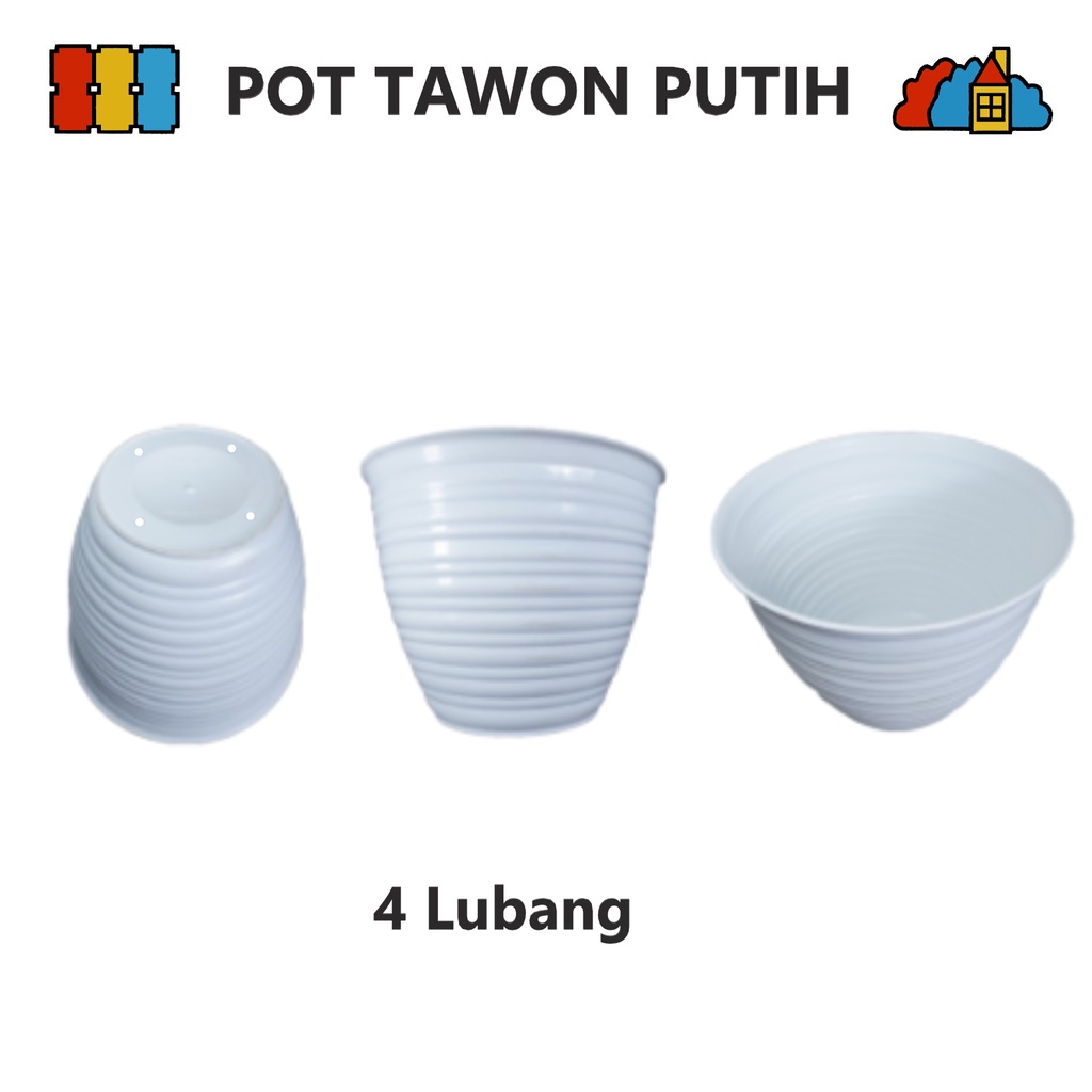 POT BUNGA TAWON PUTIH UK. 15 - 30CM Tanaman Pirus Guci Madu - TANAKA PLASTIC