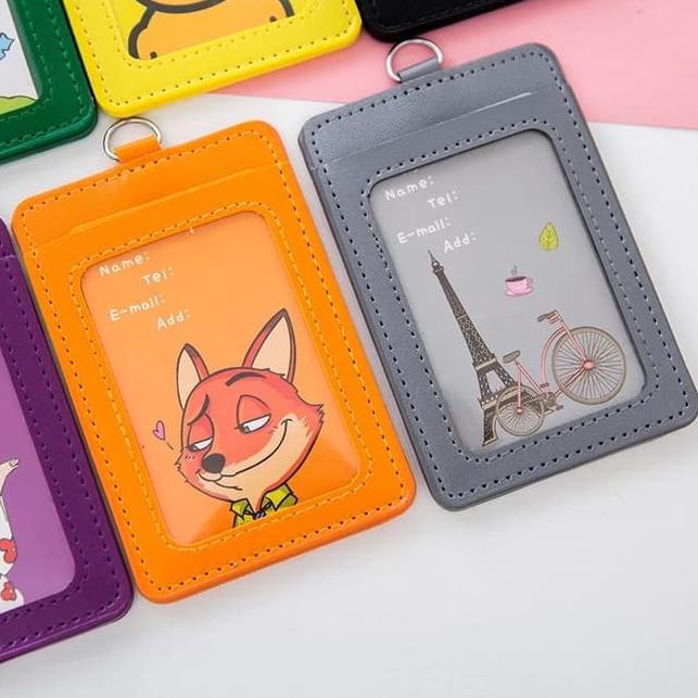 

[Flash SALE] Tempat Kartu / ID Card Holder Kulit Motif Kartun Lucu GGI4