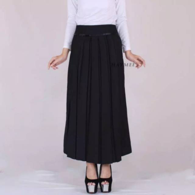 ROK KERJA PLISKET - ROK KERJA HITAM POLOS