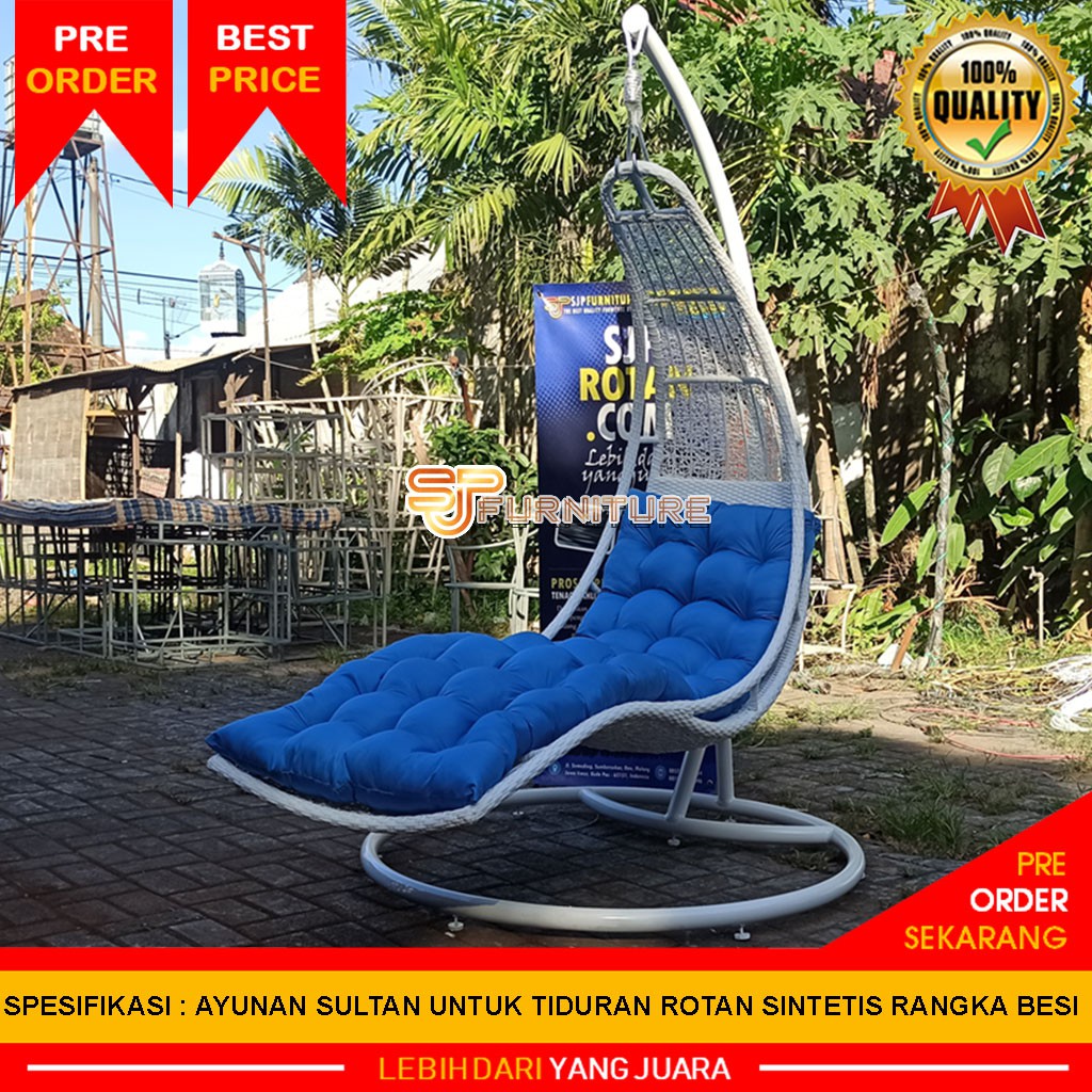 AYUNAN SULTAN JUMBO UNTUK TIDURAN ROTAN SINTETIS PENYANGGA RANGKA BESI (DEWASA & ANAK-ANAK)