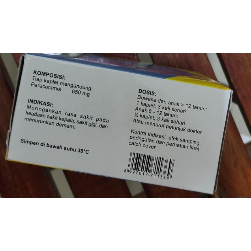 Grafadon Forte 10 Tablet / Paracetamol 650 MG / Penghilang Nyeri / Sakit Kepala / Demam / 10 Tablet