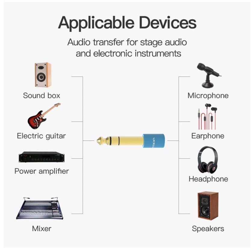 Vention Audio Aux 6.5mm to 3.5mm Jack Female Converter Adapter - S01L